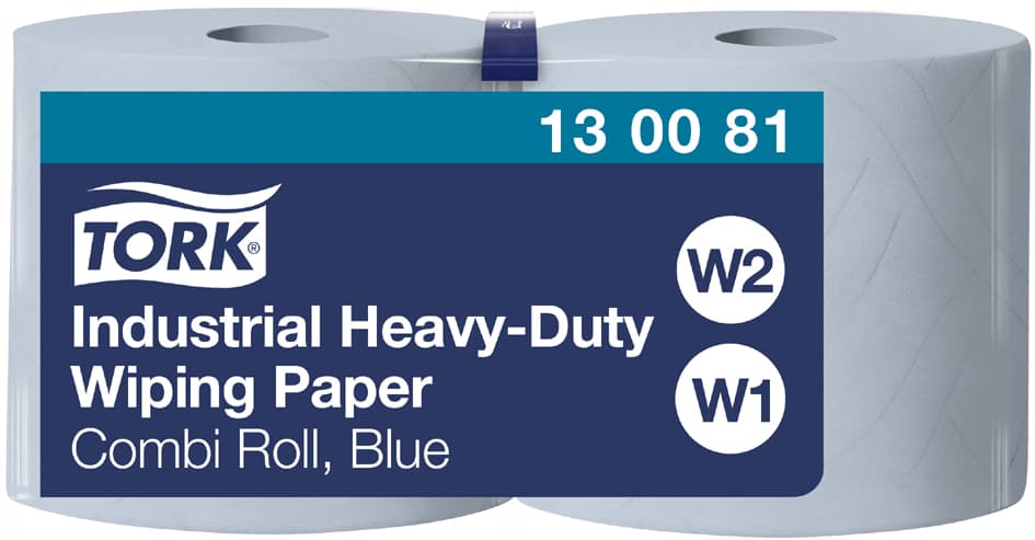 Tork Industrie-Putzrolle, 3-Lagig, Blau, Extra Stark, 119 M
