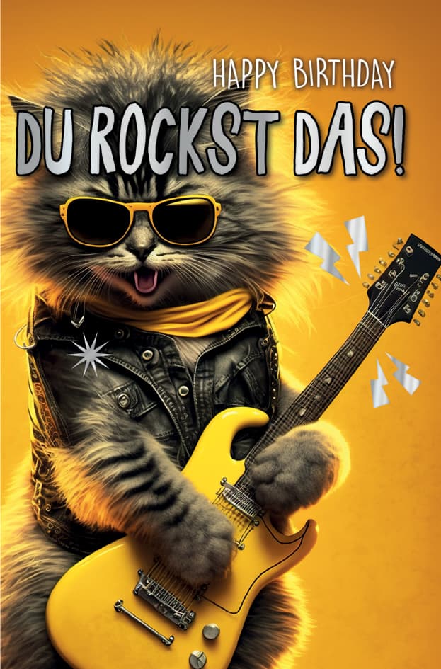 Cactus Geburtstagskarte - Humor , Katze,