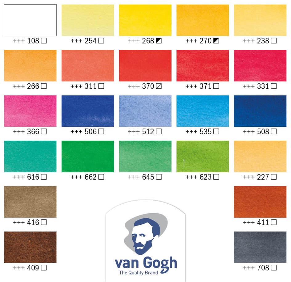Royal Talens Van Gogh Holzkasten-Set Aquarell, 24er Set
