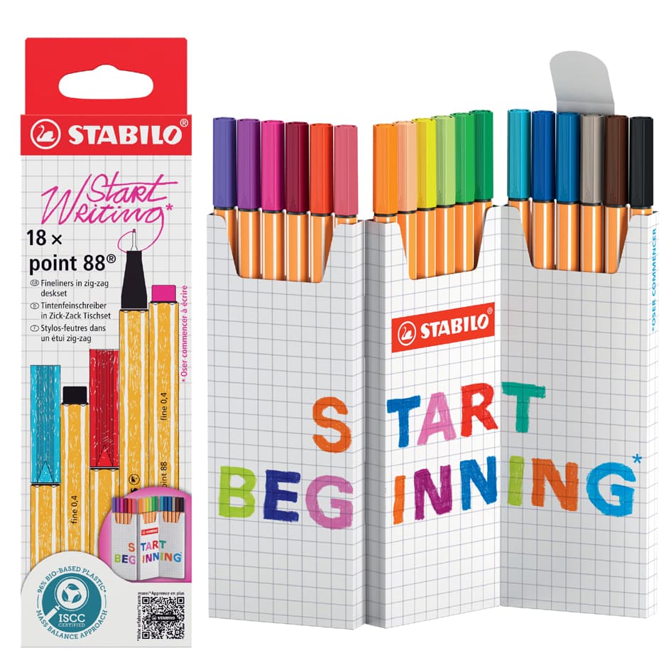 Stabilo Fineliner Point 88, 18er Zick-Zack Tischset