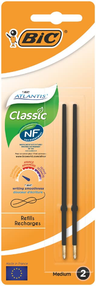 Bic Kugelschreiber-Minen Atlantis Classic, Schwarz, M