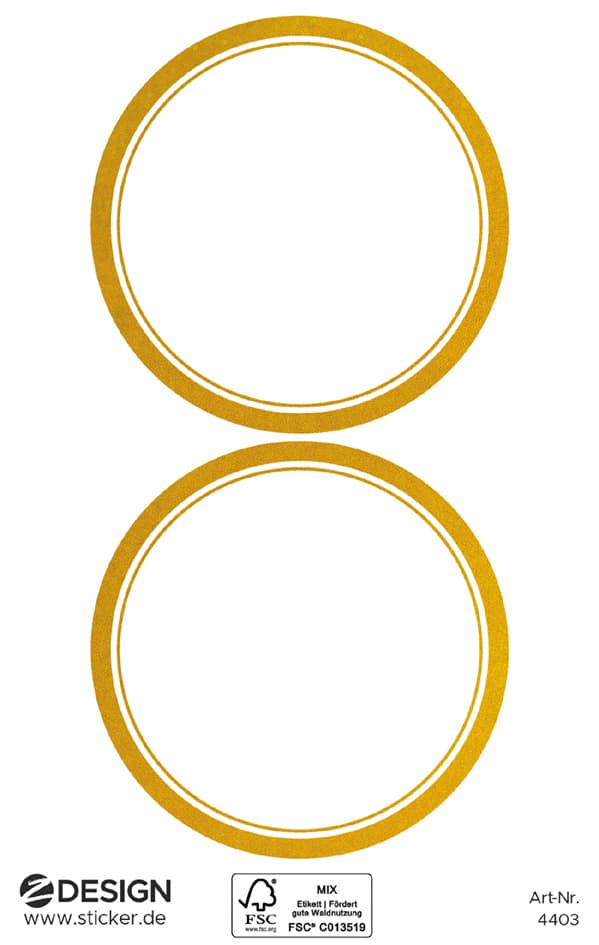 Zdesign Home Haushalts-Etiketten, Rahmen Gold, 50 Mm