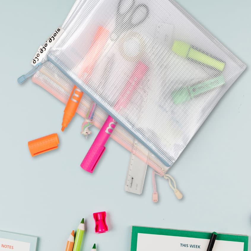 Djois Reißverschlusstasche Zipper Pastell, Din A4, Pvc