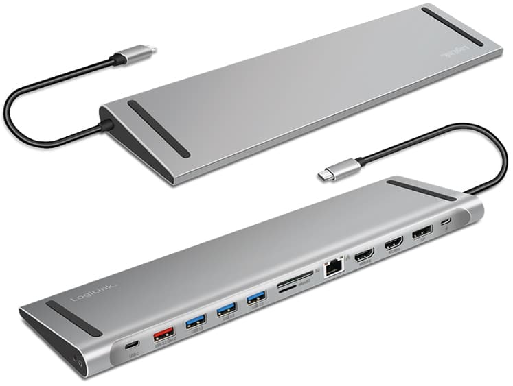 Logilink Usb 3.2 (Gen 2) Docking Station, 12-Port, Silber