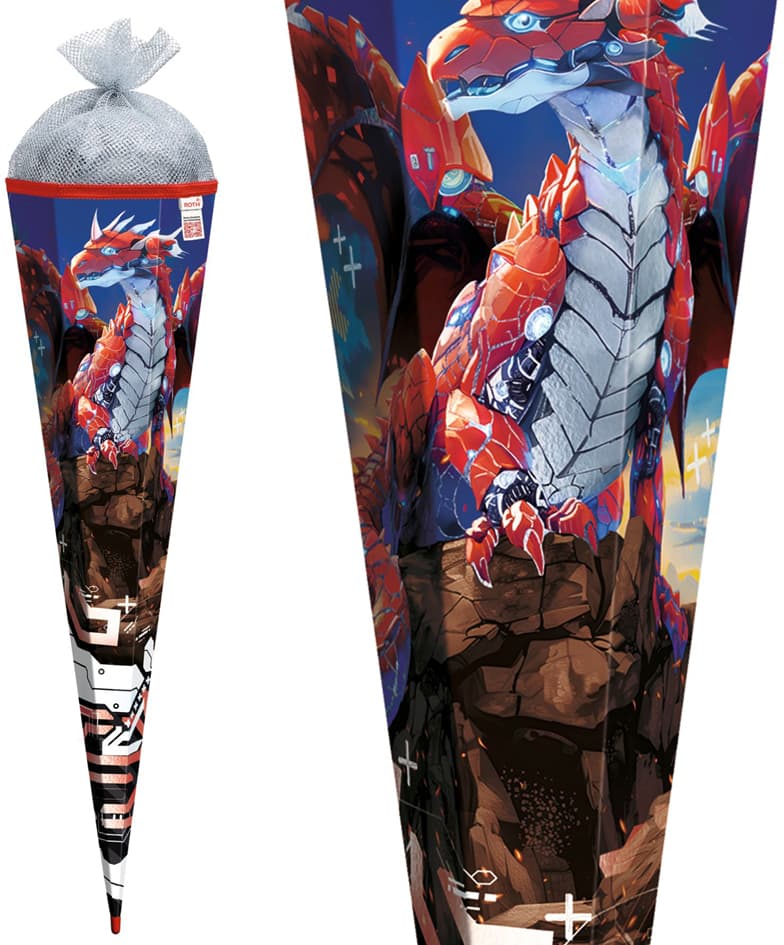 Roth Motiv-Schultüte , Robo Drache, , Eckig, 850 Mm, Folie