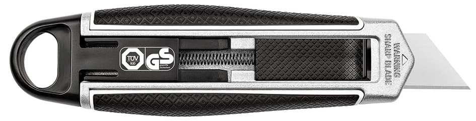Wedo Linkshänder-Cutter, Trapezklinge, Schwarz/Silber
