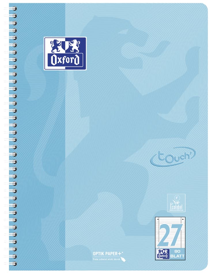 Oxford Collegeblock Touch Pastell, Din A4+, Liniert