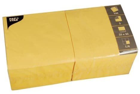 Papstar Lunch-Servietten, 330 X 330 Mm, 3-Lagig, Gelb