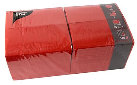 Papstar Bistro-Servietten, 330 X 330 Mm, 3-Lagig, Rot