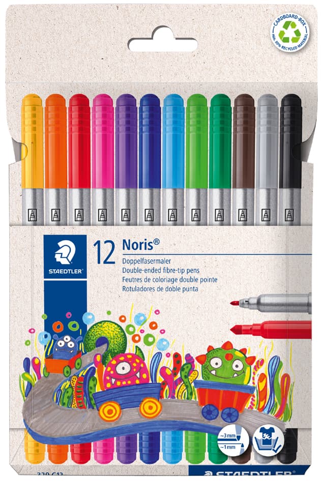 Staedtler Doppelfasermaler Noris, 12er Kartonetui