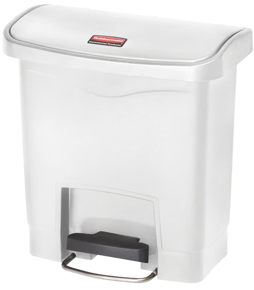 Rubbermaid Tret-Abfalleimer Slim Jim, 15 Liter, Weiß