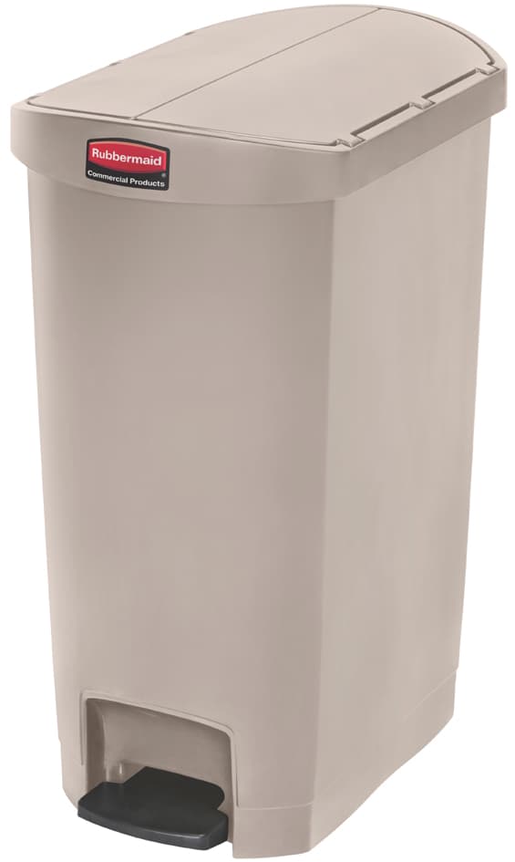 Rubbermaid Tret-Abfalleimer Slim Jim, 50 Liter, Beige