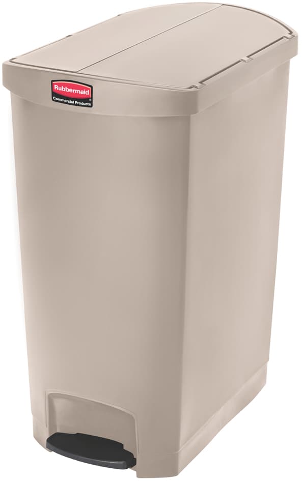 Rubbermaid Tret-Abfalleimer Slim Jim, 90 Liter, Beige