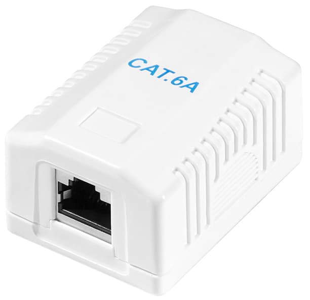 Logilink Anschlussdose Kat.6a Mit Aufputzbox, 1x Rj45, Weiß