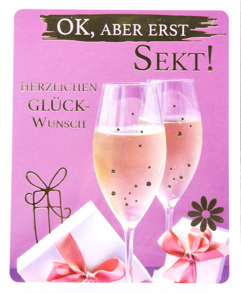 Susy Card Geburtstagskarte Snapshot , Sekt,