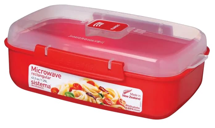 Sistema Mikrowellendose Rectangular, 1,25 Liter, Rot