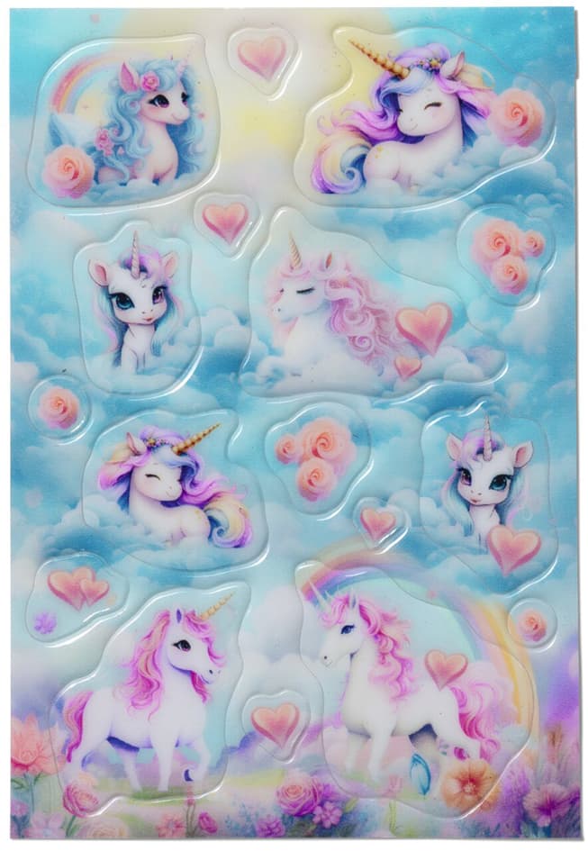 Herma Sticker Magic Happy Unicorns, Transpuffy