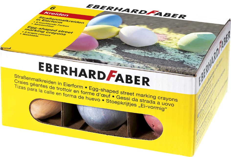 Eberhard Faber Straßenmalkreide In Eierform, 6er Kartonetui