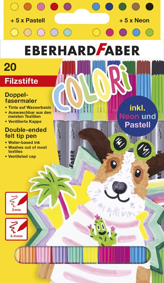 Eberhard Faber Doppelfasermaler Colori, 20er Kartonetui