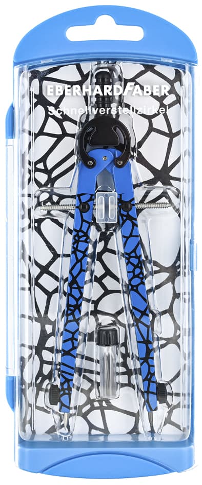 Eberhard Faber Schnellverstellzirkel, Neonblau/Schwarz