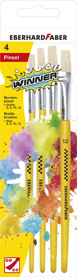 Eberhard Faber Borstenpinsel-Set Winner, 4-Teilig