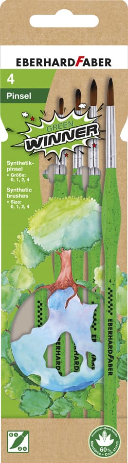Eberhard Faber Synthetikhaarpinsel-Set Green Winner