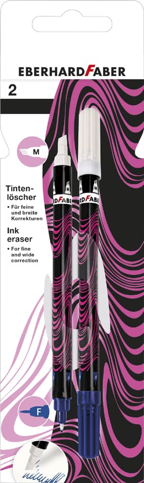 Eberhard Faber Tintenlöscher, Neonpink/Schwarz, 2er Blister