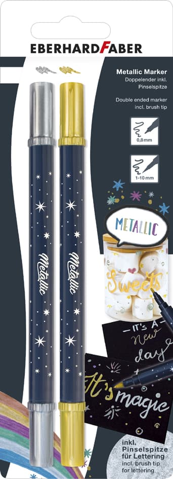 Eberhard Faber Pigmentmarker Metallic Duo, 2er Blister