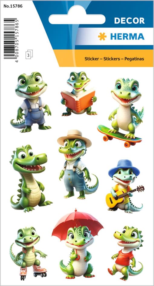 Herma Sticker Decor Lustige Krokodile, Papier
