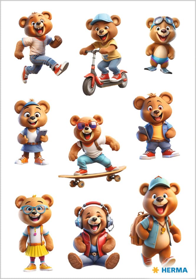 Herma Sticker Decor Coole Teddys, Papier