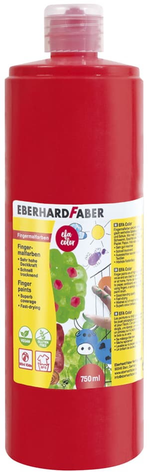 Eberhard Faber Fingerfarbe Efa Color, Geraniumrot, 750 Ml