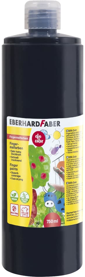 Eberhard Faber Fingerfarbe Efa Color, Schwarz, 750 Ml