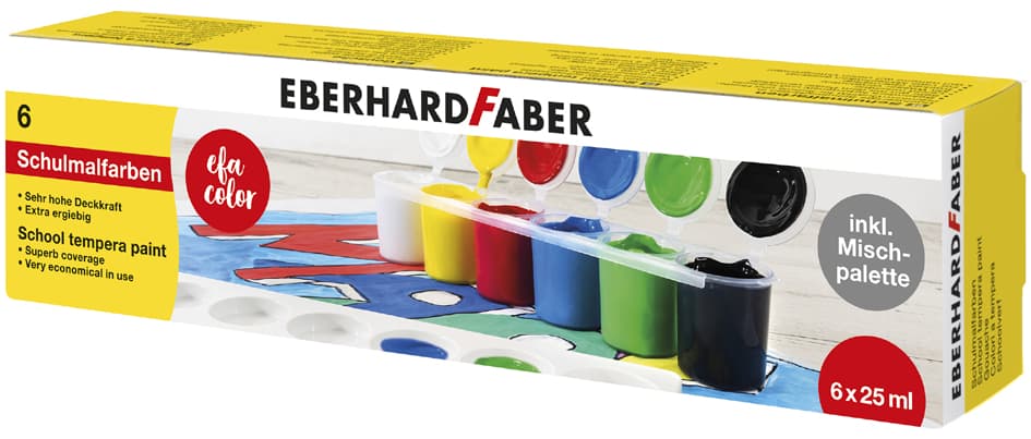 Eberhard Faber Schulmalfarbe Efa Color, 6er Etui, 6 X 25 Ml