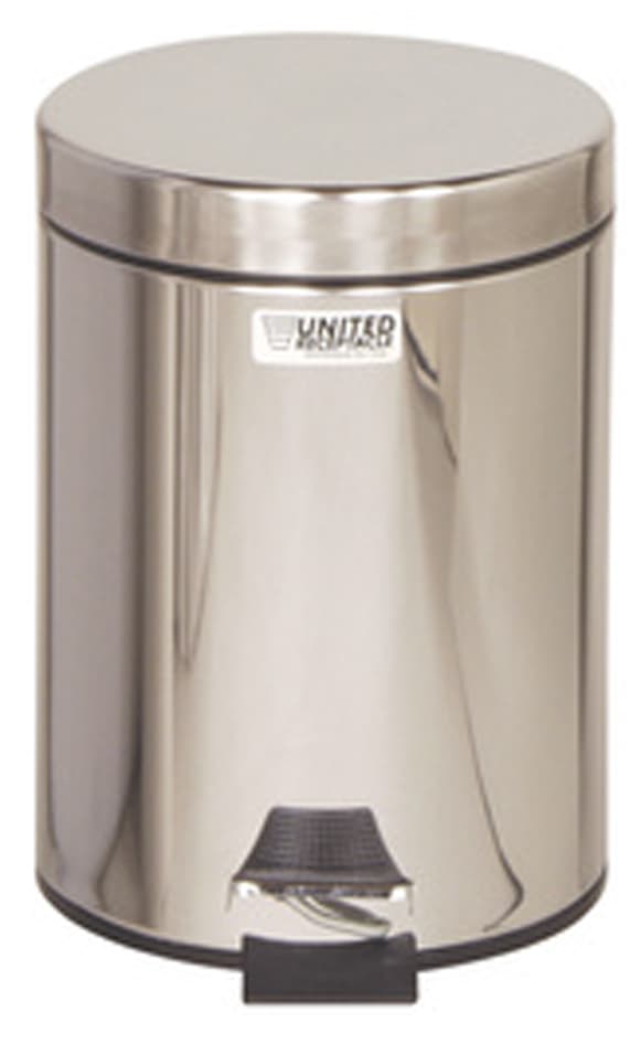 Rubbermaid Tret-Abfalleimer, Rund, 5,6 Liter, Silber