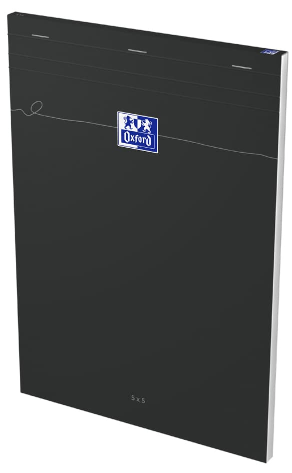 Oxford Notizblock Smart, Din A4, Kariert, 80 Blatt, Schwarz