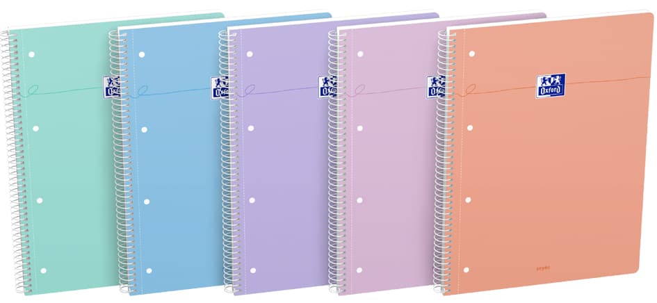 Oxford Collegeblock Smart Pastell, Din A4+, Kariert,Sortiert