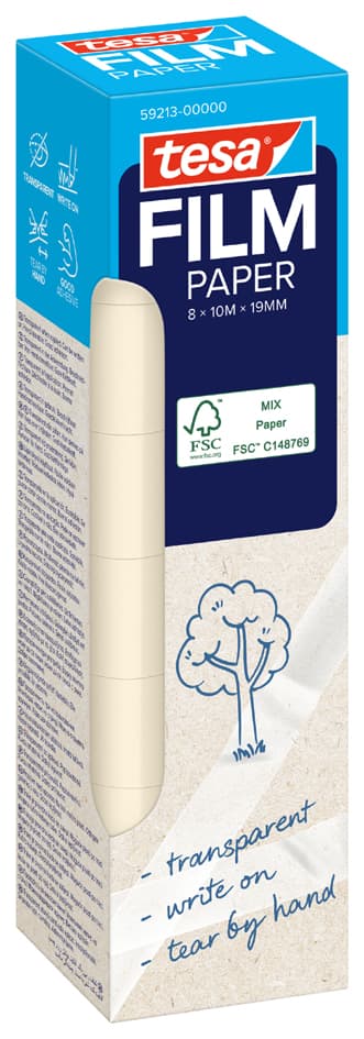 Tesa Film Paper, Transparent, 19 Mm X 33 M, Office Box