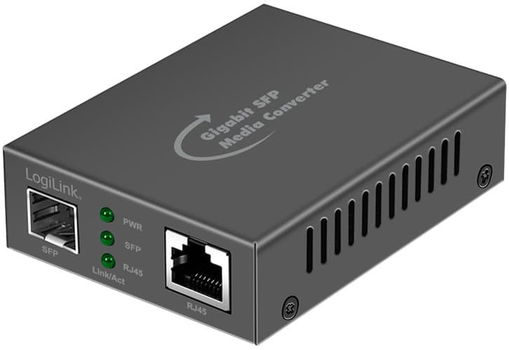 Logilink Gigabit Medienkonverter, Rj45/Sfp, Schwarz