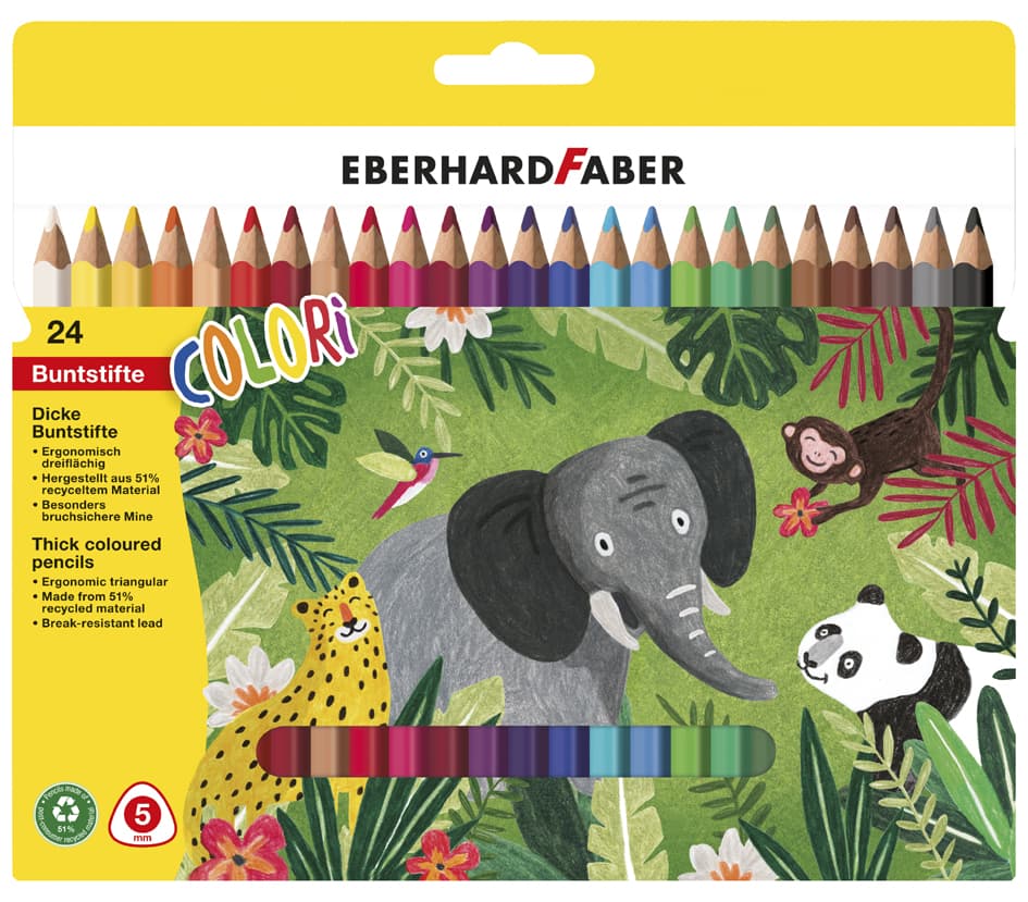 Eberhard Faber Dreikant-Buntstift Colori Jumbo, 24er Etui