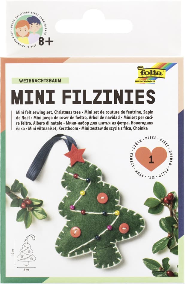 Folia Mini Filz-Nähset , Filzinies, , 21-Teilig, Christbaum