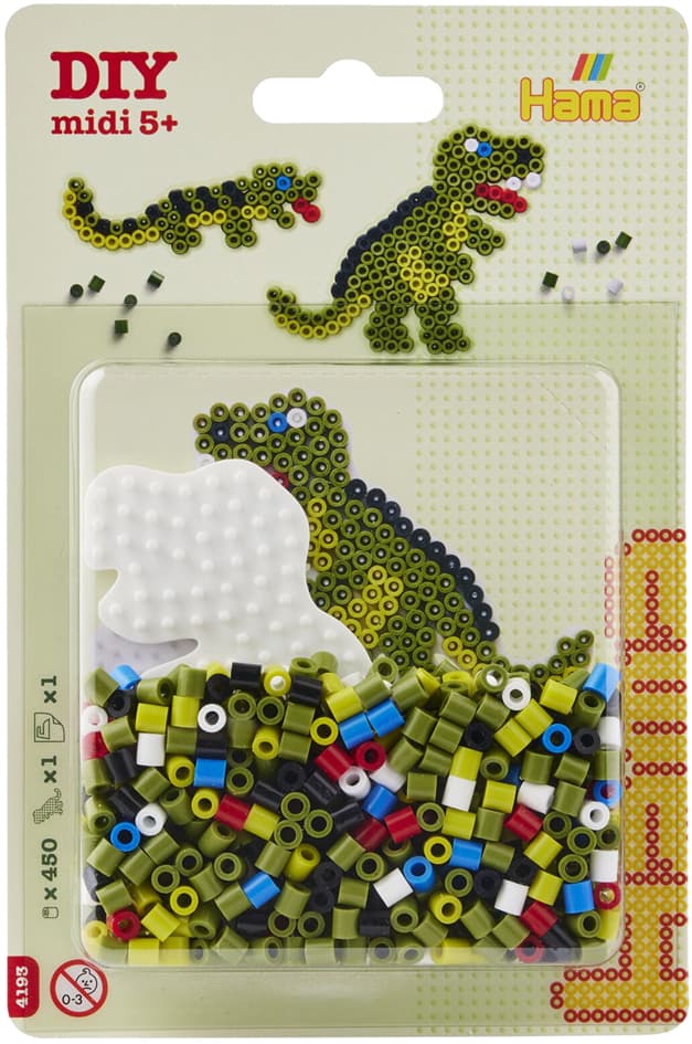 Hama Bügelperlen Midi , Dinosaurier, , Blister