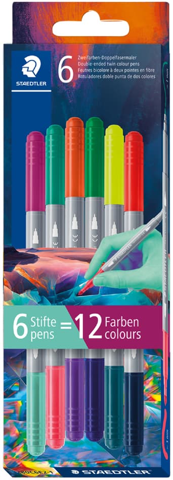 Staedtler Doppelfasermaler Edition 1, 6er Kartonetui