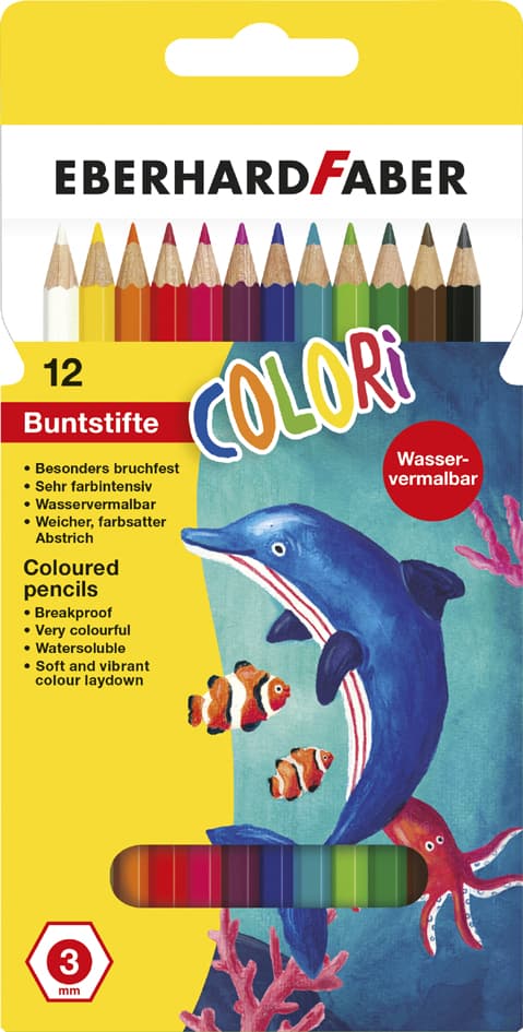 Eberhard Faber Hexagonal-Buntstift Colori, 12er Kartonetui