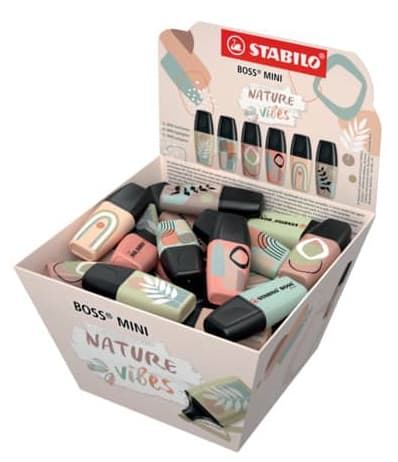 Stabilo Textmarker Boss Mini Naturevibes, 50er Korbdisplay