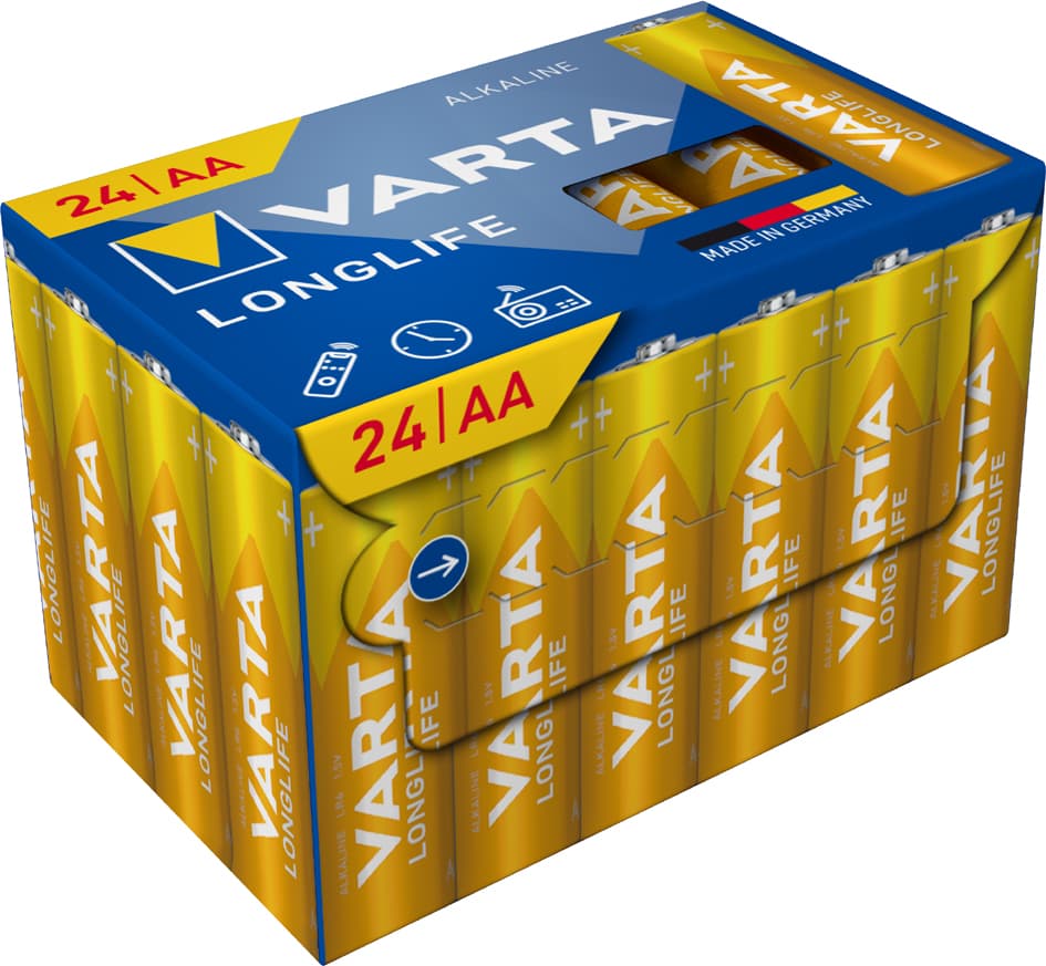 Varta Alkaline Batterie Longlife, Mignon Aa, 24er