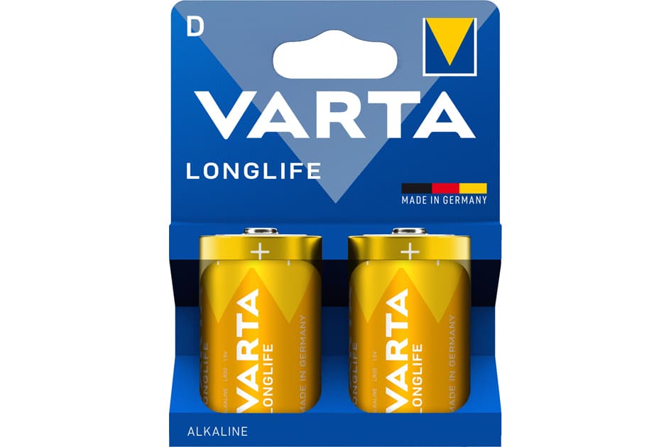 Varta Alkaline Batterie Longlife, Mono (D), 2er Blister