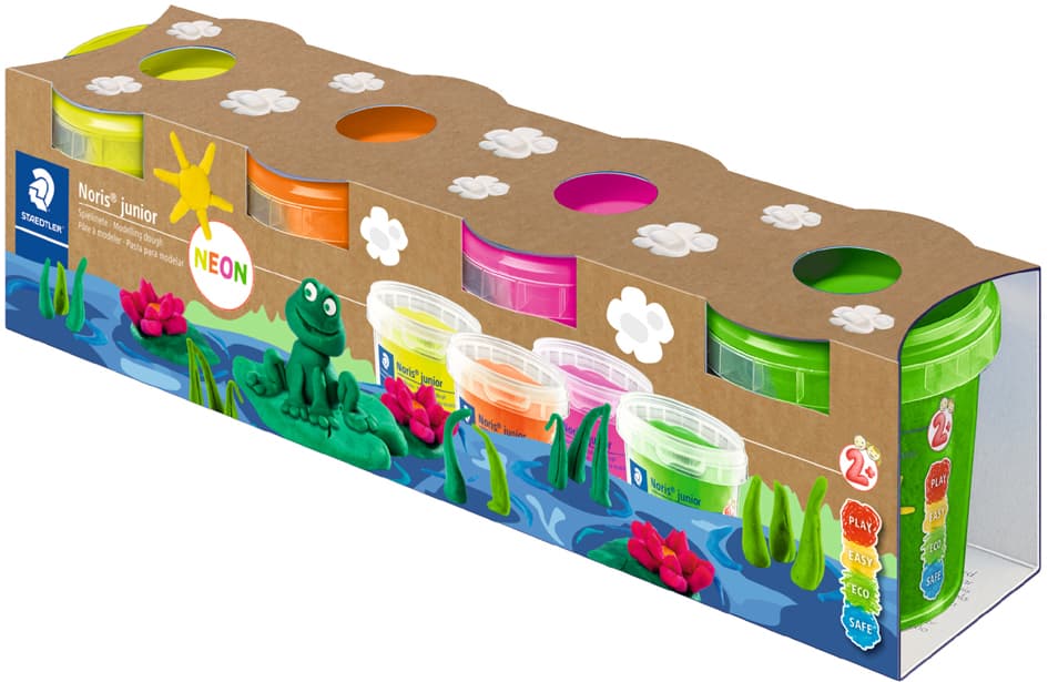 Staedtler Spielknete-Set Noris Junior, 4 Neonfarben