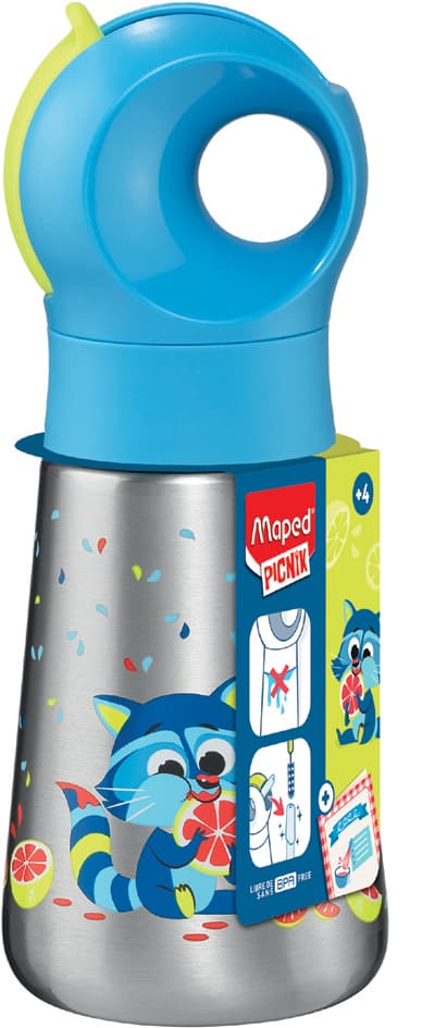 Maped Picnik Isolier-Trinkflasche Waschbär, 350 Ml