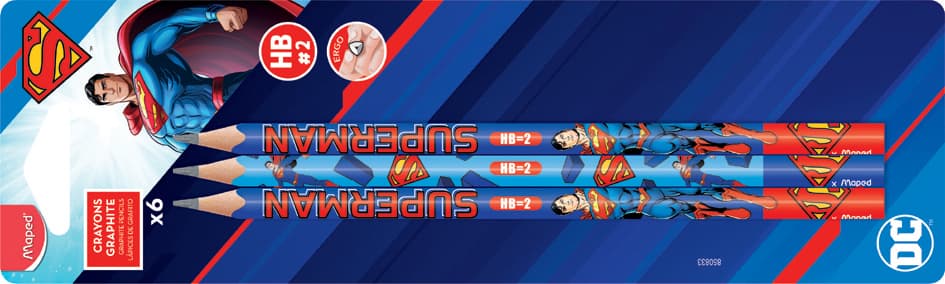 Maped Bleistift Superman, Hb, 6er Blister