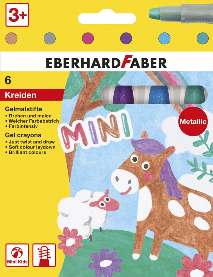 Eberhard Faber Gelmalstifte Metallic, 6er Kartonetui